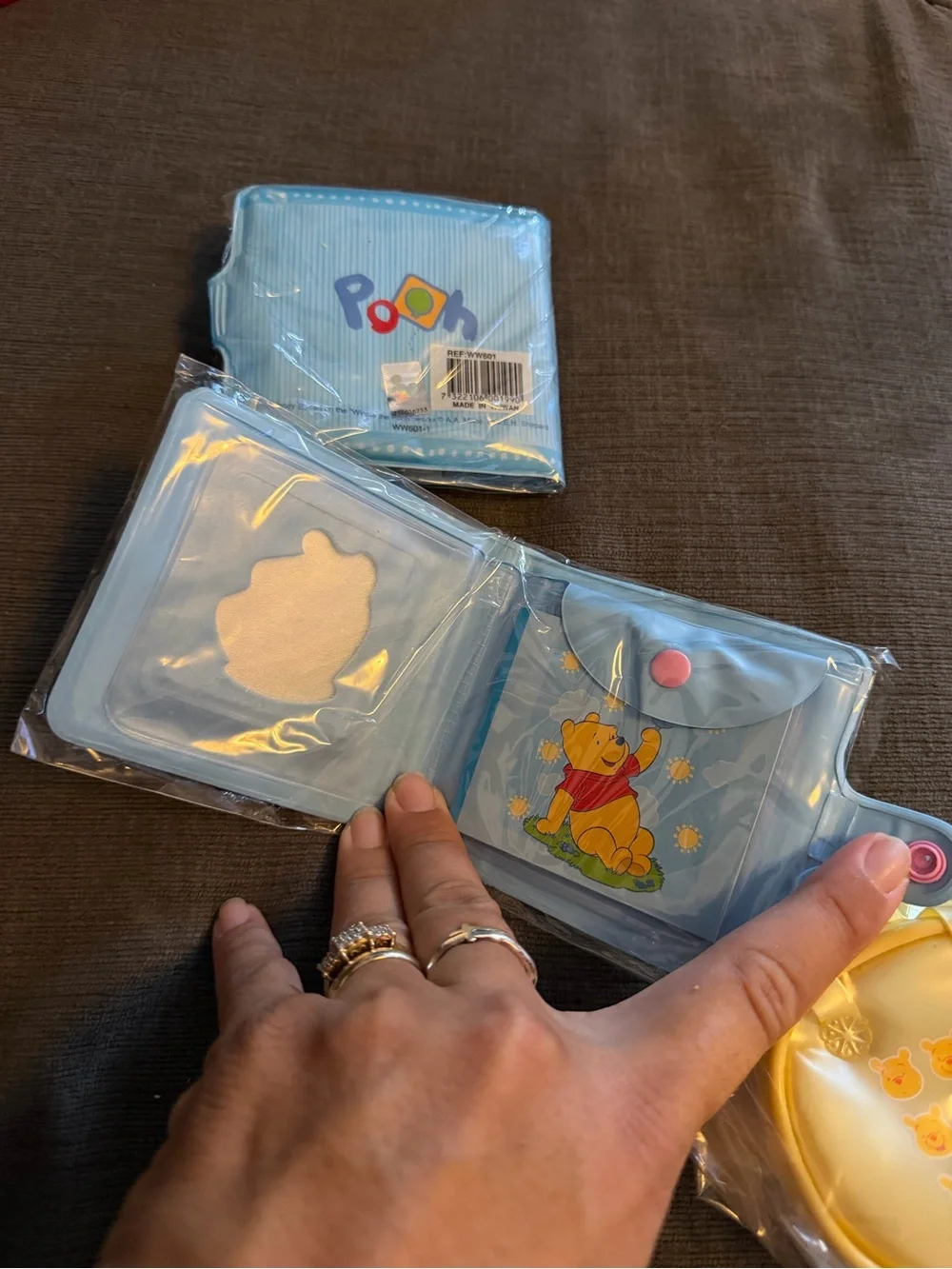 VTG Winnie the Pooh Blue, Green & Yellow Kids Wallet and Coin Purse bundle